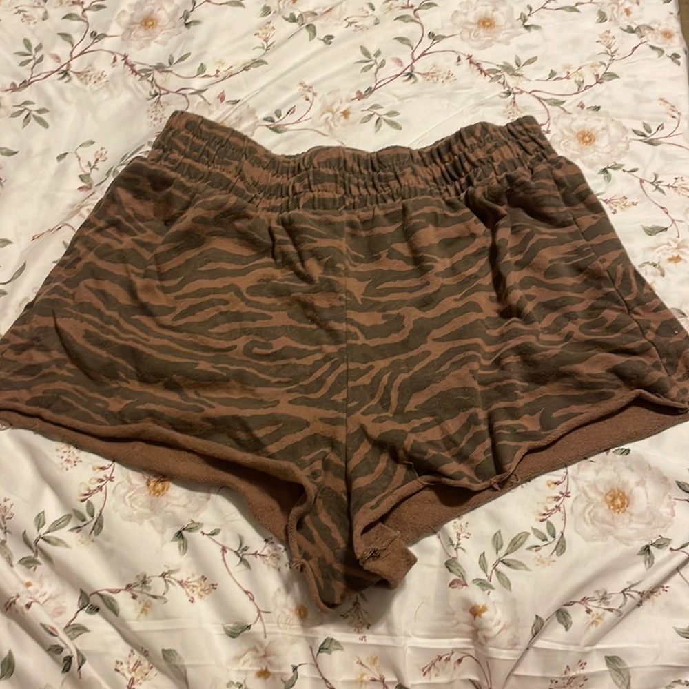women’s tiger print sleep shorts